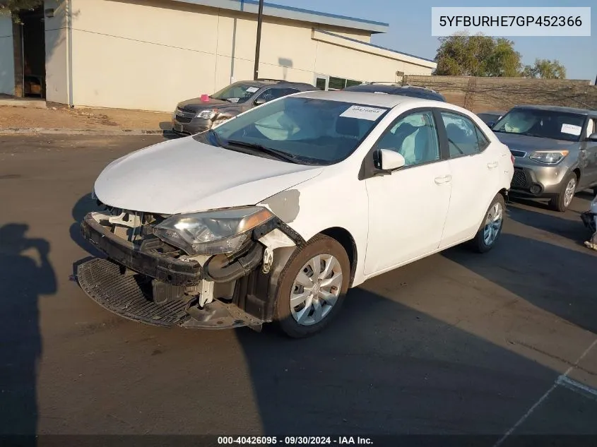 5YFBURHE7GP452366 2016 Toyota Corolla L/Le/Le Pls/Prm/S/S Pls