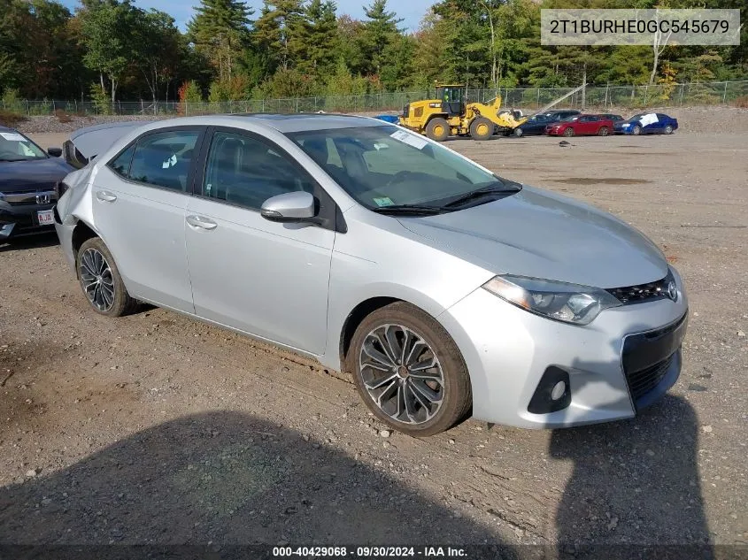 2016 Toyota Corolla S Plus VIN: 2T1BURHE0GC545679 Lot: 40429068