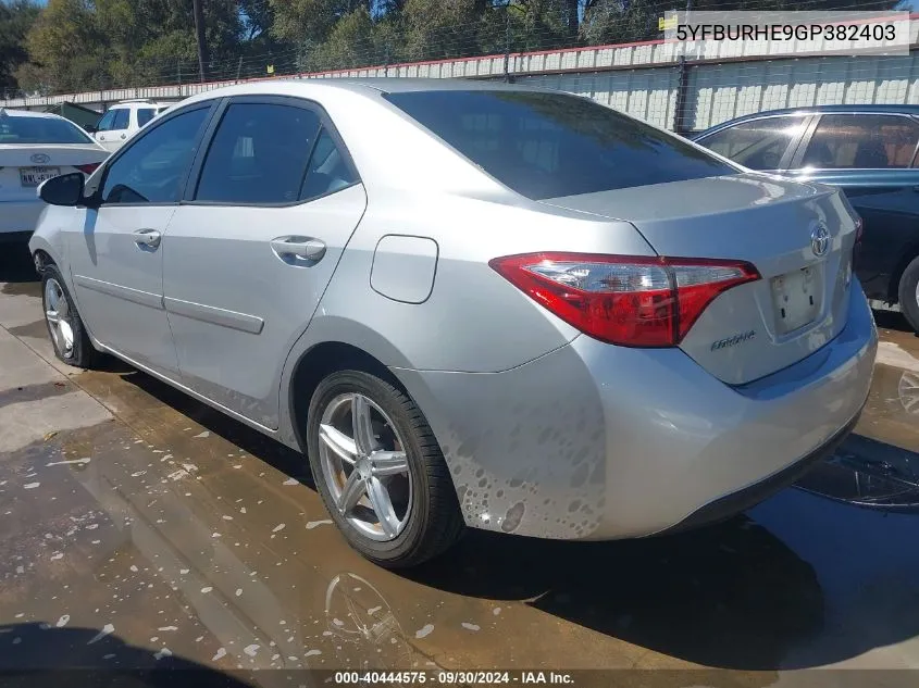 5YFBURHE9GP382403 2016 Toyota Corolla Le