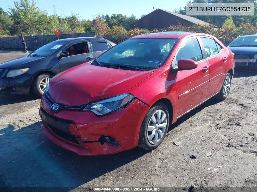 2016 Toyota Corolla Le VIN: 2T1BURHE7GC554735 Lot: 40448908