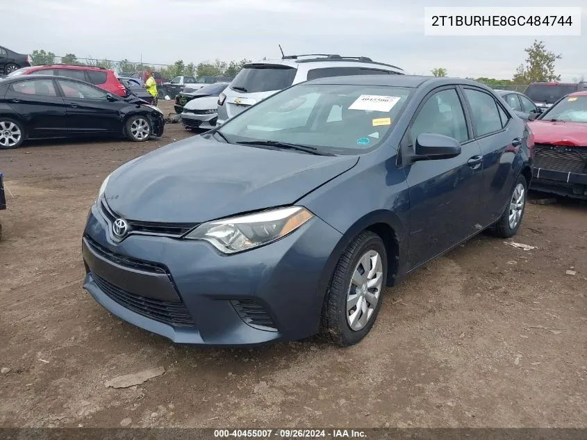 2016 Toyota Corolla Le VIN: 2T1BURHE8GC484744 Lot: 40455007