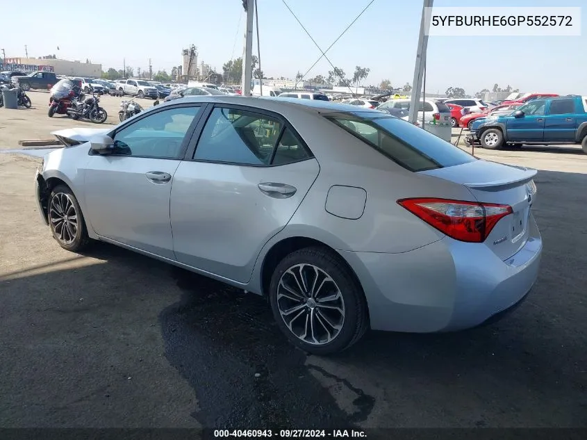 2016 Toyota Corolla S Plus VIN: 5YFBURHE6GP552572 Lot: 40460943