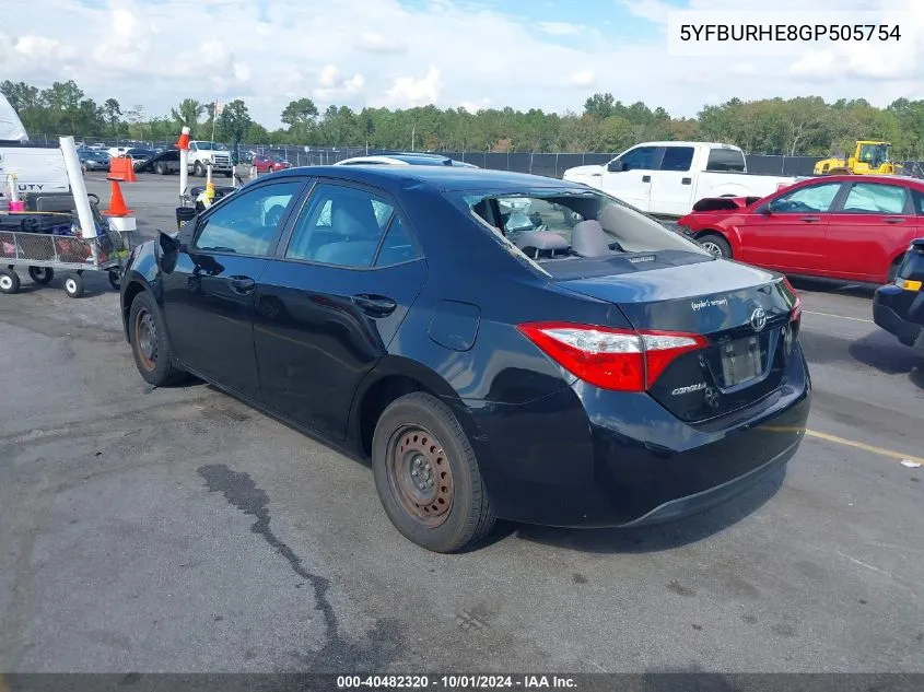 5YFBURHE8GP505754 2016 Toyota Corolla L