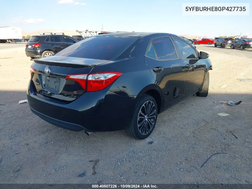 2016 Toyota Corolla S Plus VIN: 5YFBURHE8GP427735 Lot: 40507226