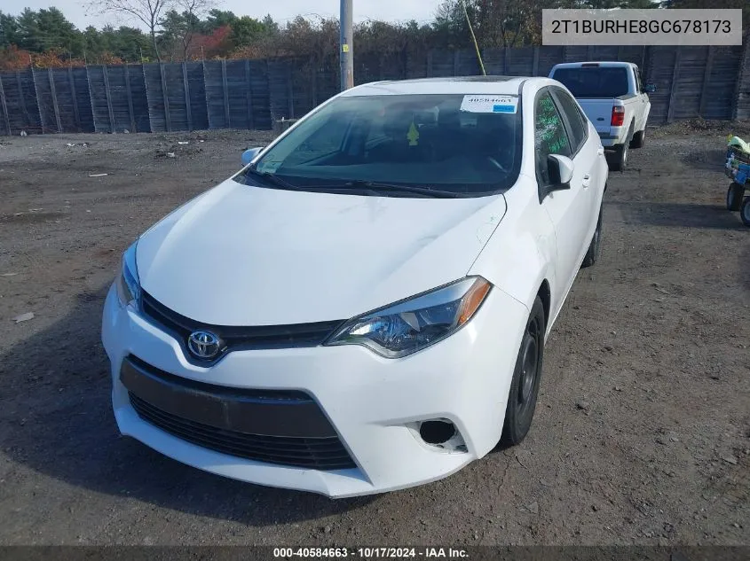 2016 Toyota Corolla Le Premium VIN: 2T1BURHE8GC678173 Lot: 40584663