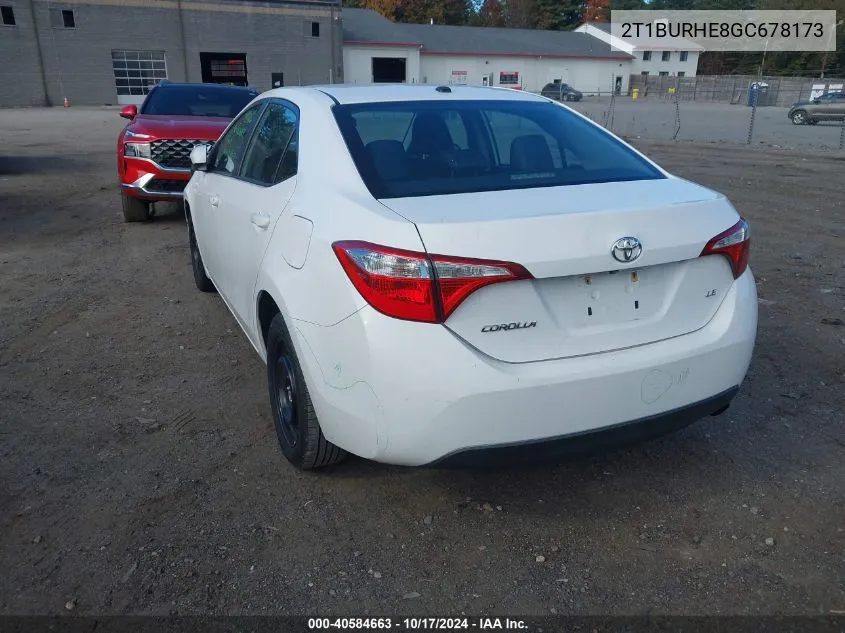 2016 Toyota Corolla Le Premium VIN: 2T1BURHE8GC678173 Lot: 40584663