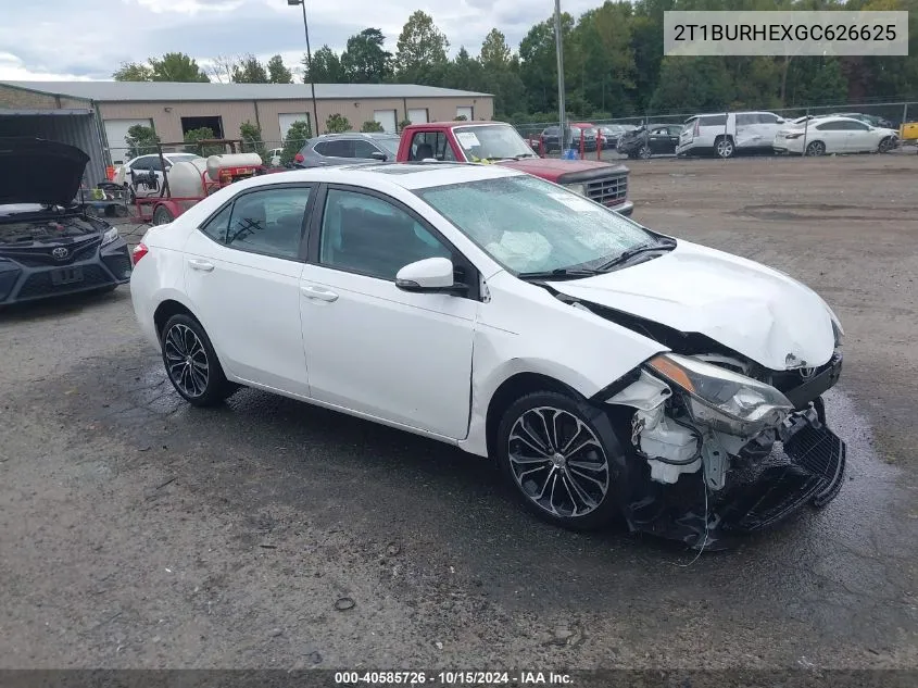 2T1BURHEXGC626625 2016 Toyota Corolla S Plus