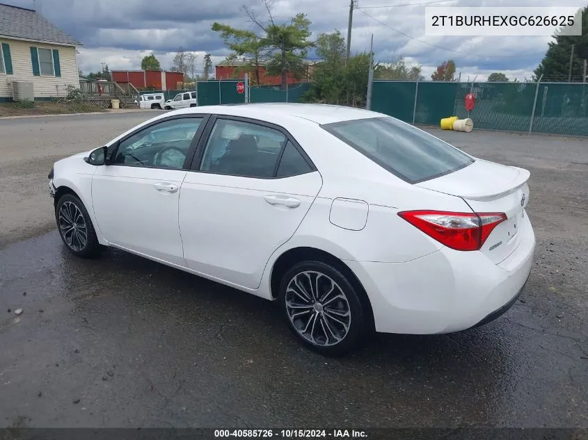 2T1BURHEXGC626625 2016 Toyota Corolla S Plus