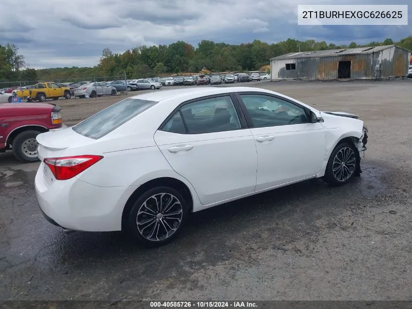 2016 Toyota Corolla S Plus VIN: 2T1BURHEXGC626625 Lot: 40585726