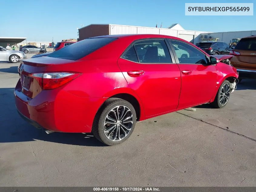 5YFBURHEXGP565499 2016 Toyota Corolla L/Le/Le Pls/Prm/S/S Pls