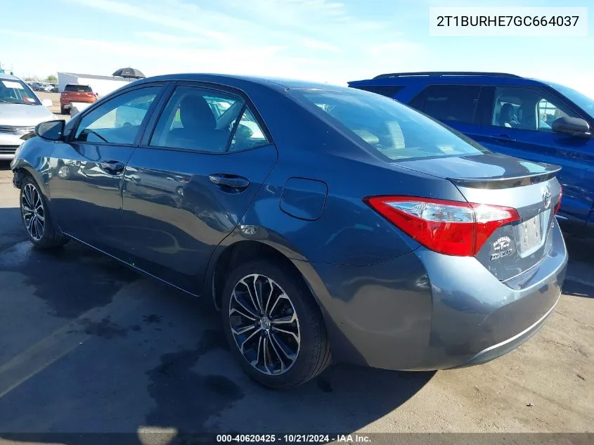 2016 Toyota Corolla S Plus VIN: 2T1BURHE7GC664037 Lot: 40620425