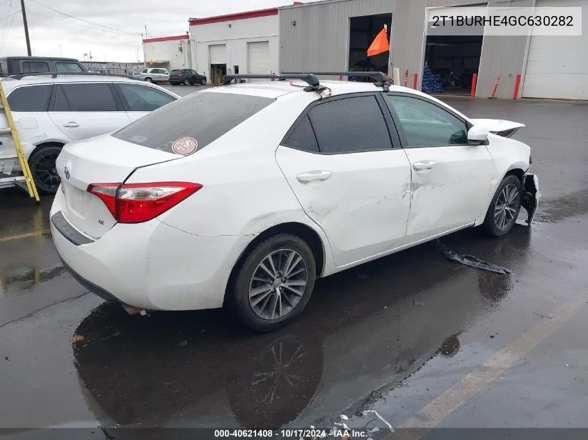 2016 Toyota Corolla Le Plus VIN: 2T1BURHE4GC630282 Lot: 40621408