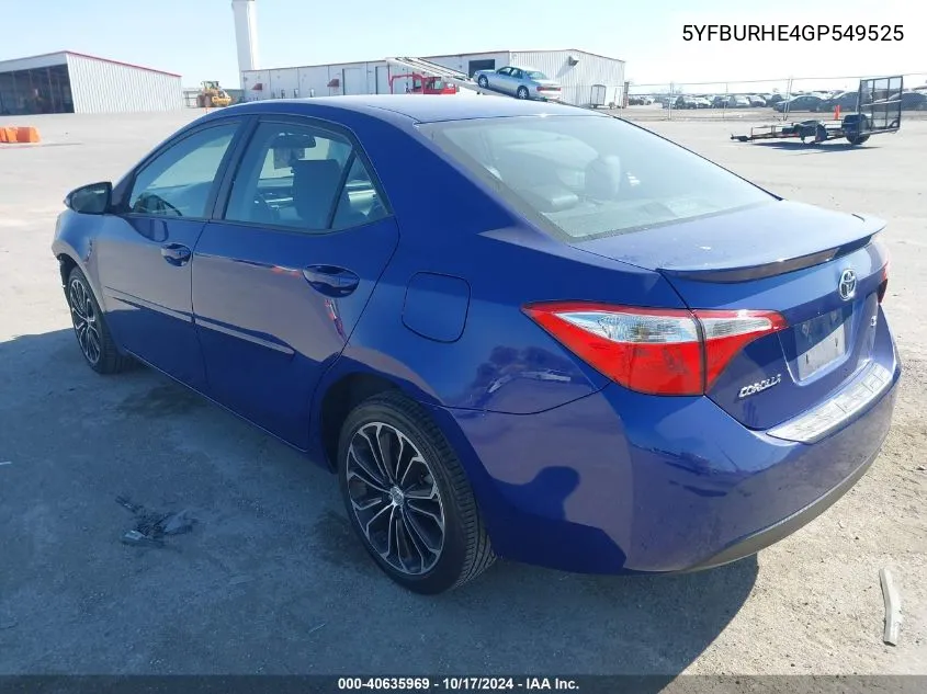 2016 Toyota Corolla S Plus VIN: 5YFBURHE4GP549525 Lot: 40635969