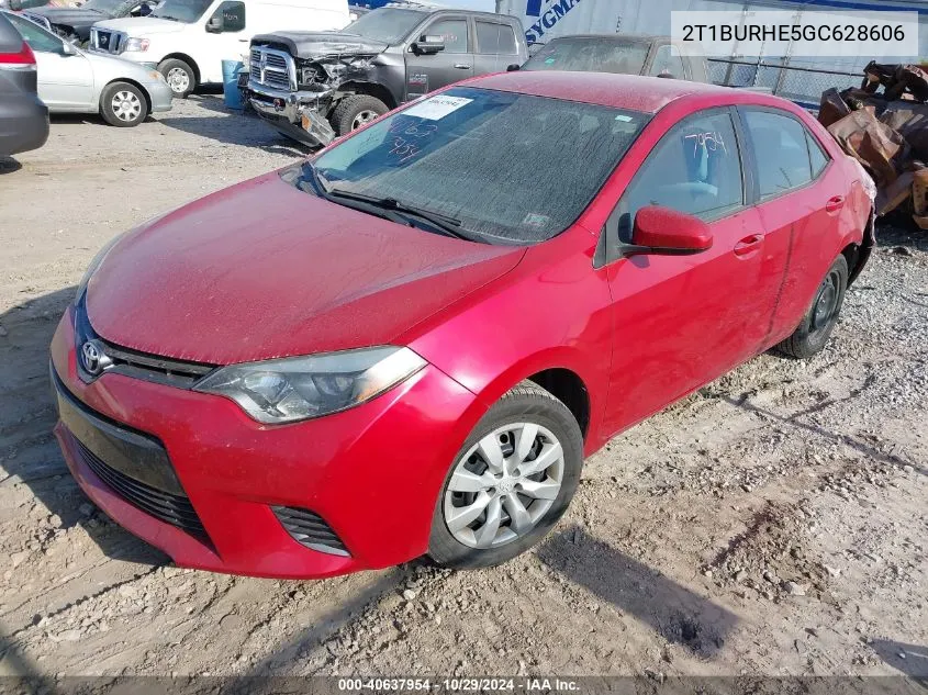 2016 Toyota Corolla Le VIN: 2T1BURHE5GC628606 Lot: 40637954