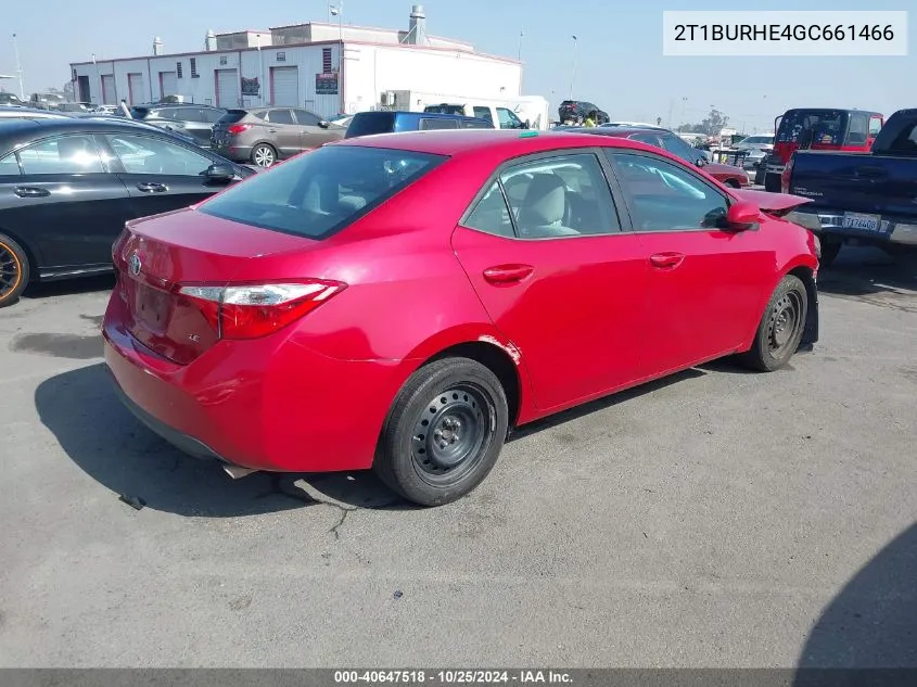 2016 Toyota Corolla Le VIN: 2T1BURHE4GC661466 Lot: 40647518