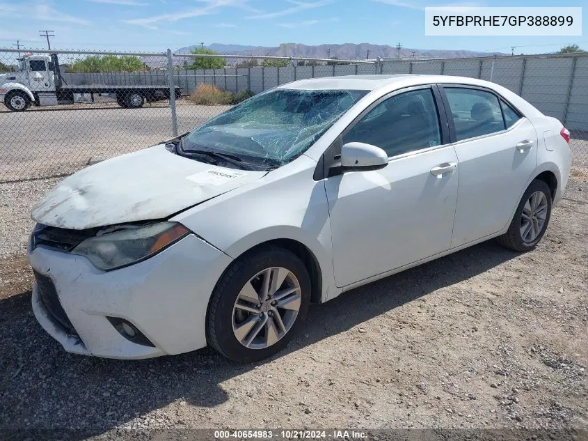 2016 Toyota Corolla Le Eco Premium VIN: 5YFBPRHE7GP388899 Lot: 40654983