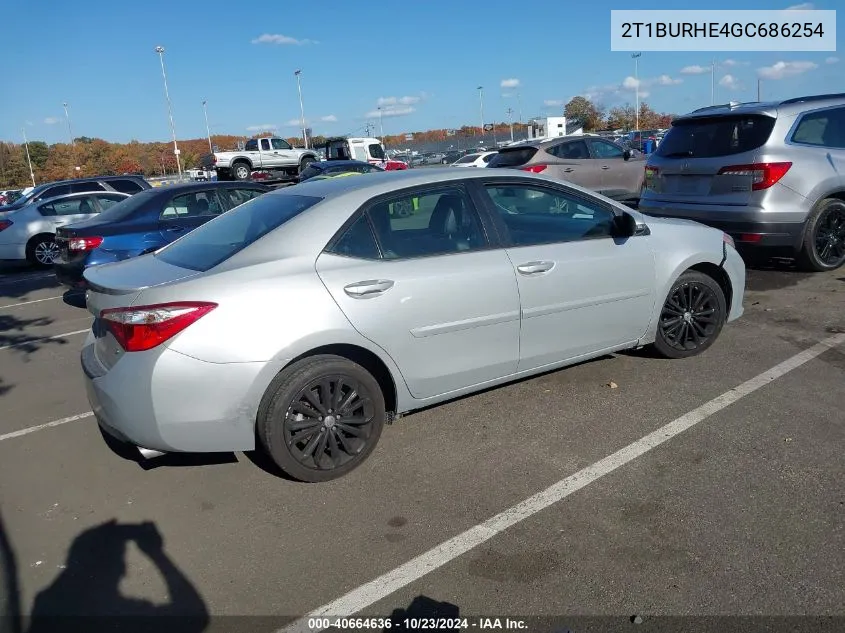 2016 Toyota Corolla S Plus VIN: 2T1BURHE4GC686254 Lot: 40664636