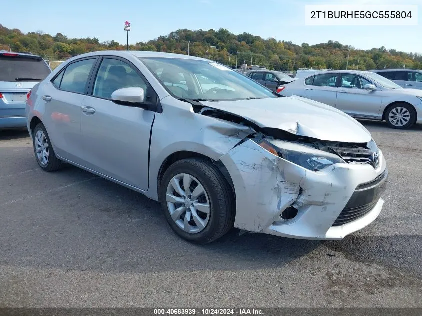 2016 Toyota Corolla Le VIN: 2T1BURHE5GC555804 Lot: 40683939