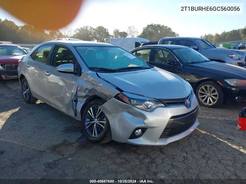 2016 Toyota Corolla L/Le/Le Pls/Prm/S/S Pls VIN: 2T1BURHE6GC560056 Lot: 40687650