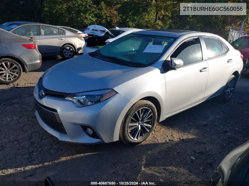 2016 Toyota Corolla L/Le/Le Pls/Prm/S/S Pls VIN: 2T1BURHE6GC560056 Lot: 40687650