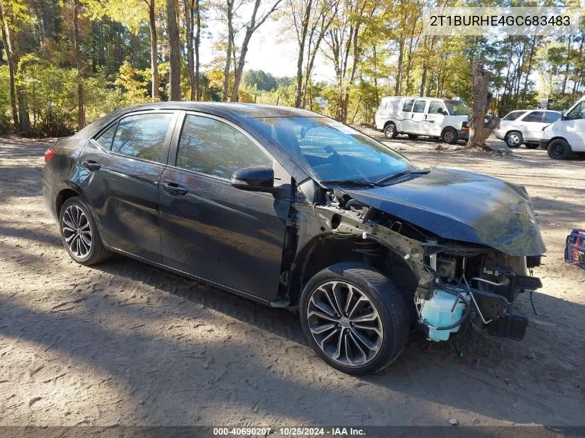 2016 Toyota Corolla S Plus VIN: 2T1BURHE4GC683483 Lot: 40690207