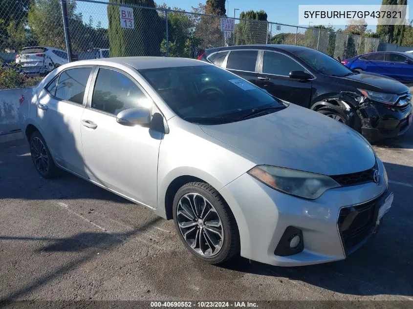 5YFBURHE7GP437821 2016 Toyota Corolla S Plus