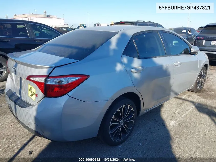 5YFBURHE7GP437821 2016 Toyota Corolla S Plus