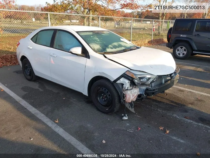 2016 Toyota Corolla S VIN: 2T1BURHE7GC500013 Lot: 40698335