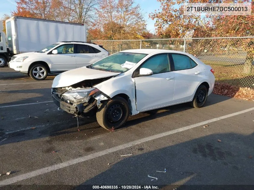 2016 Toyota Corolla S VIN: 2T1BURHE7GC500013 Lot: 40698335