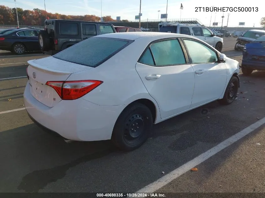 2016 Toyota Corolla S VIN: 2T1BURHE7GC500013 Lot: 40698335