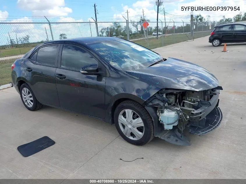 2016 Toyota Corolla S VIN: 5YFBURHE0GP397954 Lot: 40708980