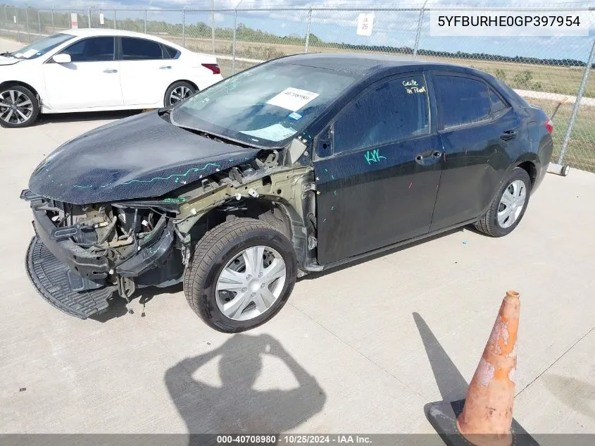 2016 Toyota Corolla S VIN: 5YFBURHE0GP397954 Lot: 40708980