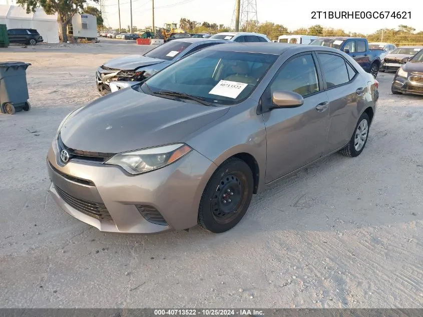 2016 Toyota Corolla Le VIN: 2T1BURHE0GC674621 Lot: 40713522