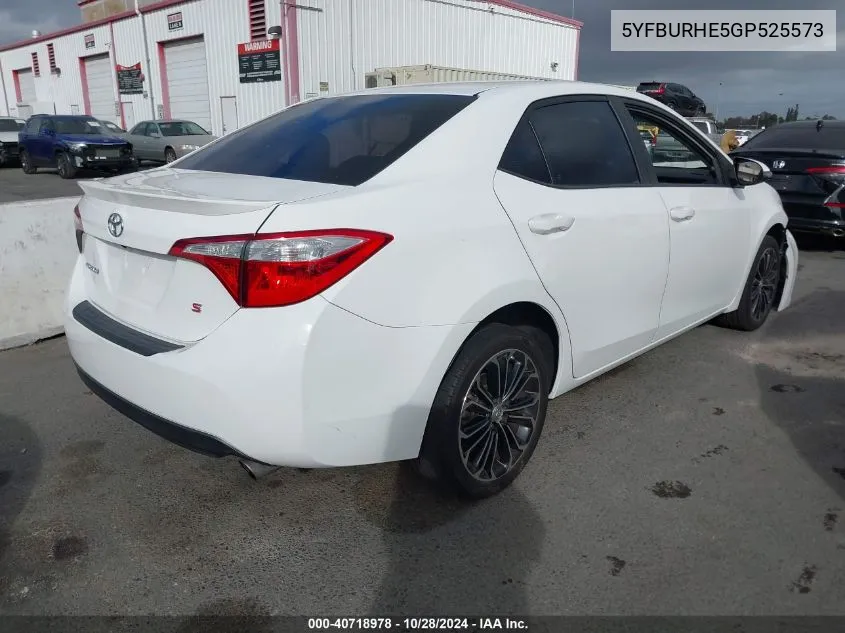 2016 Toyota Corolla S Plus VIN: 5YFBURHE5GP525573 Lot: 40718978