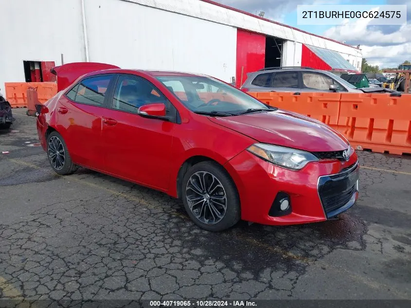 2016 Toyota Corolla L/Le/Le Pls/Prm/S/S Pls VIN: 2T1BURHE0GC624575 Lot: 40719065