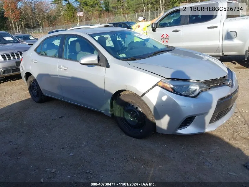 2T1BURHE8GC526734 2016 Toyota Corolla Le