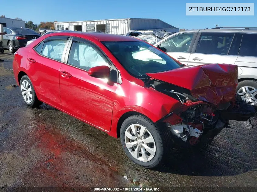 2T1BURHE4GC712173 2016 Toyota Corolla Le