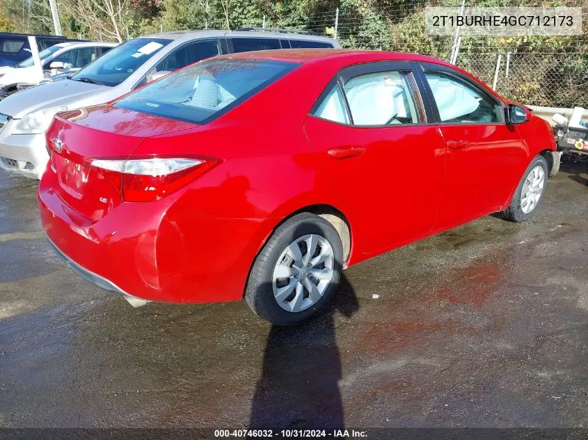 2T1BURHE4GC712173 2016 Toyota Corolla Le