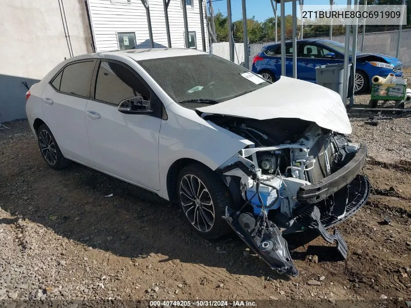 2016 Toyota Corolla S Premium VIN: 2T1BURHE8GC691909 Lot: 40749205