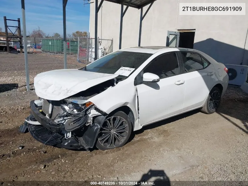 2016 Toyota Corolla S Premium VIN: 2T1BURHE8GC691909 Lot: 40749205