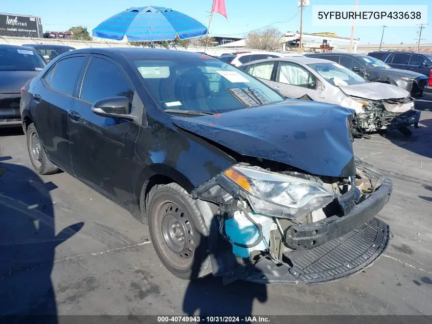 2016 Toyota Corolla S VIN: 5YFBURHE7GP433638 Lot: 40749943