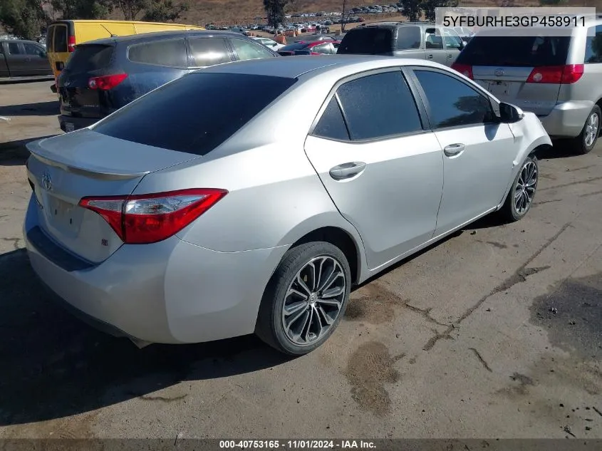 2016 Toyota Corolla S Plus VIN: 5YFBURHE3GP458911 Lot: 40753165