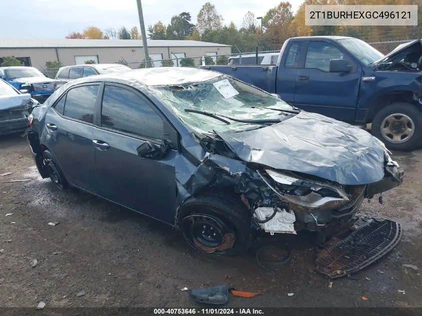 2T1BURHEXGC496121 2016 Toyota Corolla Le