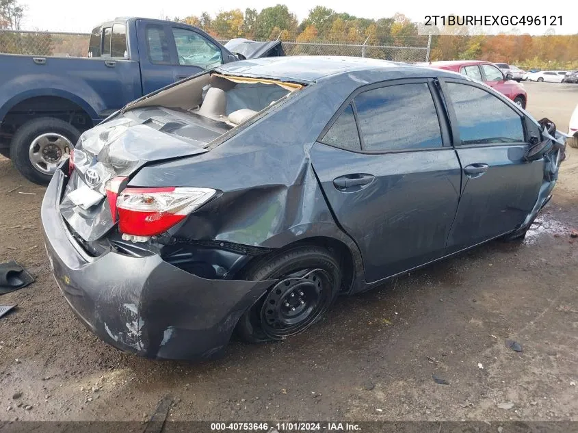 2T1BURHEXGC496121 2016 Toyota Corolla Le