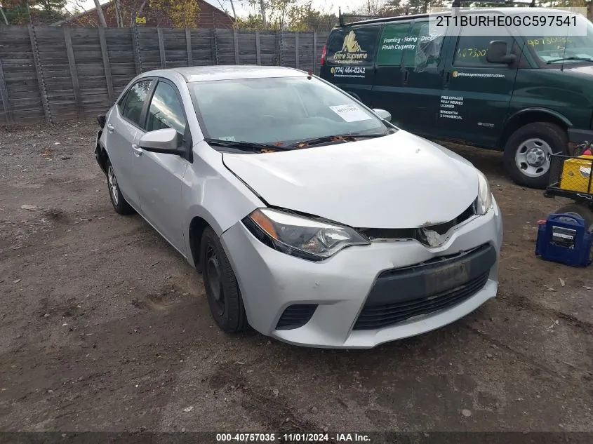 2016 Toyota Corolla L VIN: 2T1BURHE0GC597541 Lot: 40757035