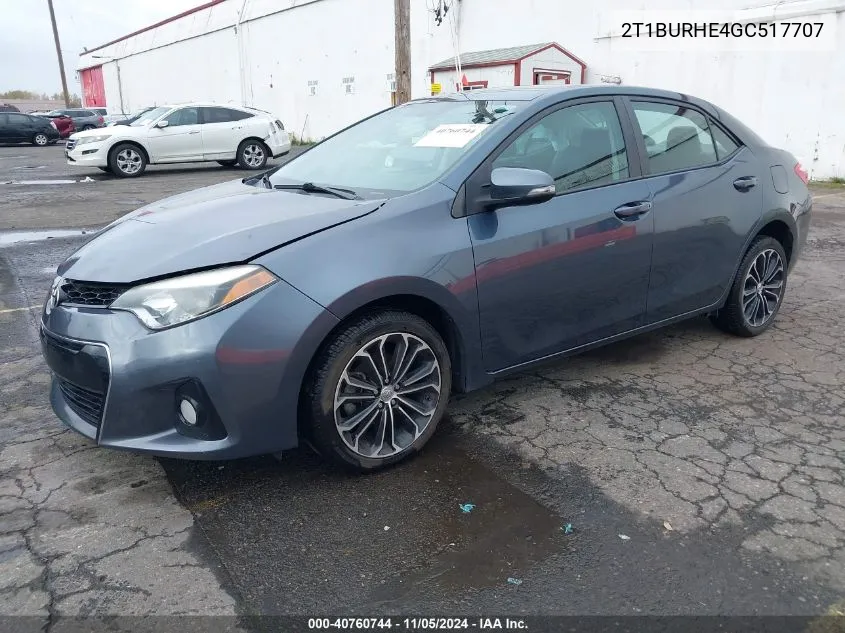 2016 Toyota Corolla S Plus VIN: 2T1BURHE4GC517707 Lot: 40760744