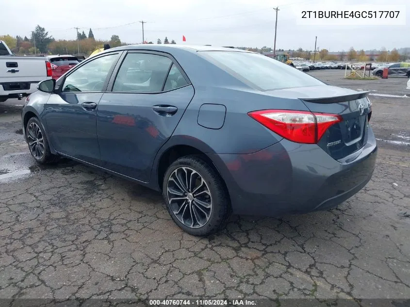 2016 Toyota Corolla S Plus VIN: 2T1BURHE4GC517707 Lot: 40760744