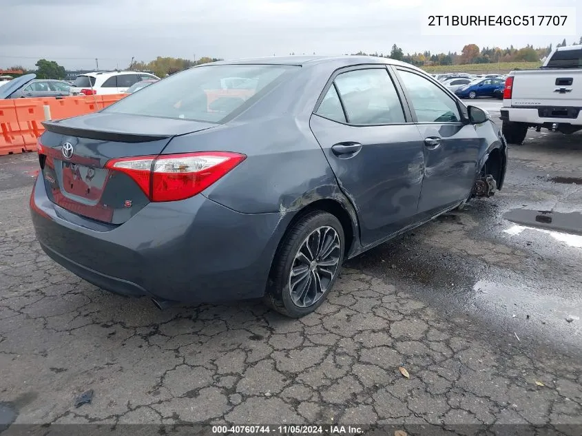 2016 Toyota Corolla S Plus VIN: 2T1BURHE4GC517707 Lot: 40760744