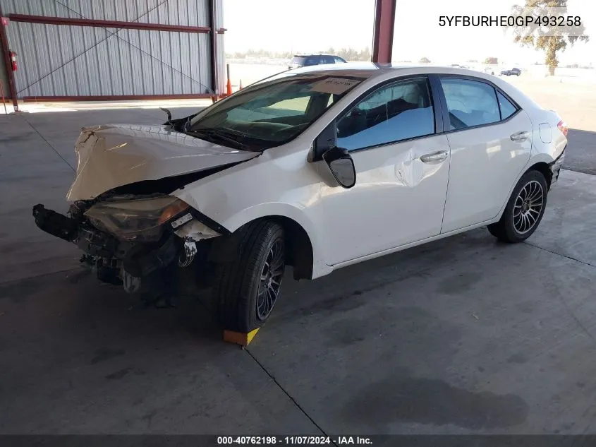 5YFBURHE0GP493258 2016 Toyota Corolla S