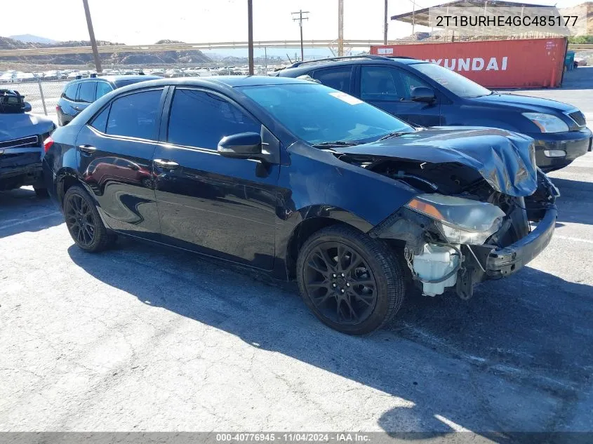 2016 Toyota Corolla S W/Special Edition Pkg VIN: 2T1BURHE4GC485177 Lot: 40776945